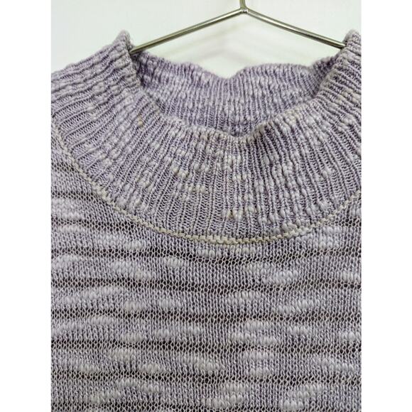 Anthropologie Callahan Acadia Sweater Dress Midi Macrame Hem Lavender Large - Picture 6 of 11